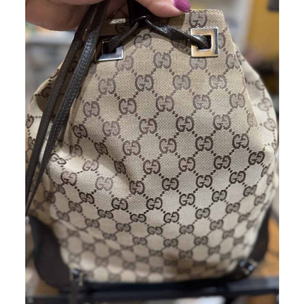 GUCCI GG Monogram Canvas Drawstring Backpack Ruck… - image 4